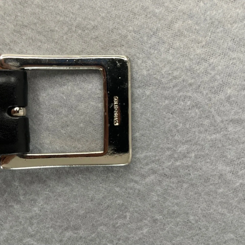Martin Dingman Mens Black Leather Belt 42 105 Milled Finish Buckle made in USA